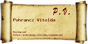 Pohrancz Vitolda névjegykártya